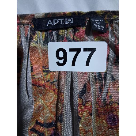 Y2K Vintage  Apt 9 Velvet Burnout Womens size 1X Babydoll Embellished Whimsy Top - Picture 8 of 16